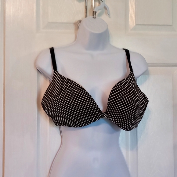 VICTORIA’S SECRET Cotton Lingerie Push Up Bra Black/Nude Polka-dot  38DD… - Picture 1 of 10